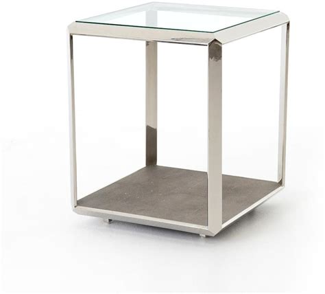 shagreen shadow box end table steel|Four Hands Shagreen Shadow Box Coffee Table .